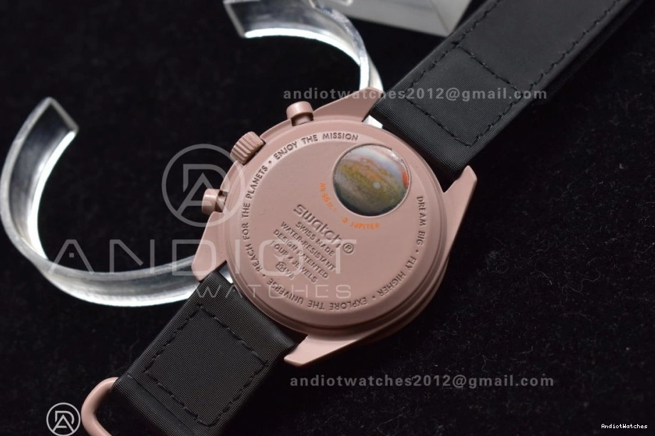 Moonwatch Bioceramic on Quartz Omega to x Mission Nylon 1176 FashionForward Strap Jupiter Swatch 0725